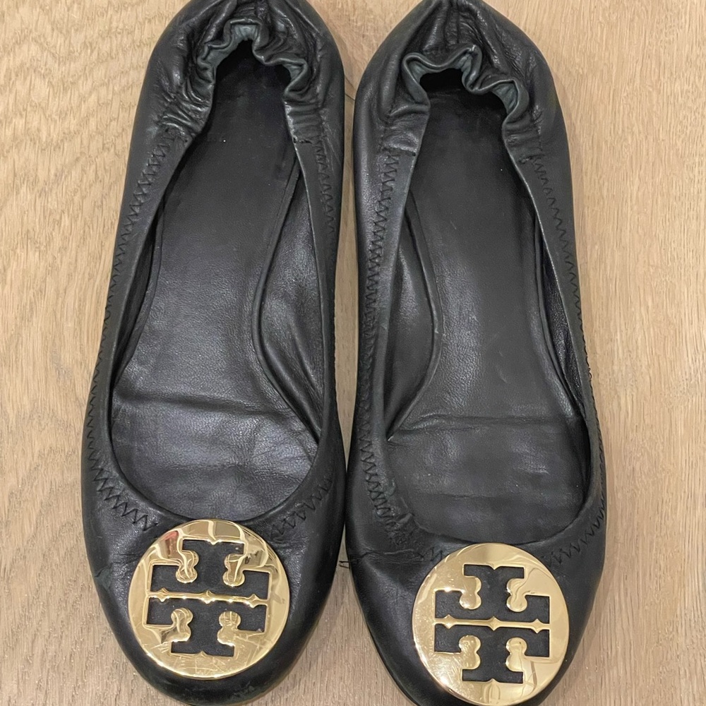 Tory Burch Size 8 1/2 M Black Ballet Flats